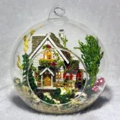 【日本巧鋪】迷你DIY小屋 袖珍屋 娃娃模型屋 材料包 森林小屋 玻璃屋 日式懸掛玻璃球 母親節禮物 森林之家