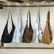 全球選品1館 生活百貨 小髒櫃 日常休閒拉鏈休閒通勤托特包大容量軟質感單肩斜背餃子包