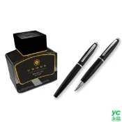 【i郵購】永昌創新國際有限公司 CROSS 高仕 凱樂系列 鍛黑鋼筆＋原子筆＋墨水禮盒 /組 AT0117B-14MS