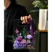 台南三月花裡現貨 壓克力精品花籃 手提花盒 永生花盒 情人節禮物 閨蜜生日禮物 乾燥花盒