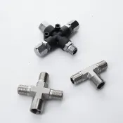 [从人] 空壓機氣流分接頭 1分2 1分3 轉接頭 G1/8 (1分)  通用規格 噴筆 雙通 三通 分流 微調開關