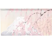 日本製【コスモ】短門簾《富士山垂枝櫻花》