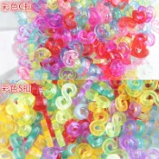 DIY彩虹橡皮筋編織手環透明彩色S扣C勾100個/包tup橡皮筋配件塑料