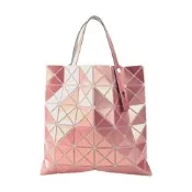 ISSEY MIYAKE  BAOBAO 幾何大方格6x6手提包(炫光粉)亮面