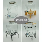 【24H出貨】10L 8L 5L 4L Mason梅森果汁桶贈止滑墊 SGS合格 塑膠/不鏽鋼龍頭 玻璃瓶/冷飲/飲料桶