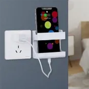 【Dagebeno荷生活】背膠壁掛式手機充電座 電視音響冷氣搖控器收納掛架(1入)