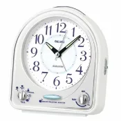 大高雄鐘錶城 seiko SK037 精工鐘 (QHP003W) 夜/燈光效果音樂展示功能鬧鐘(白)/14.3*12.9*7 cm｜樂天領券現折★全館特惠中★指定刷卡回饋10%