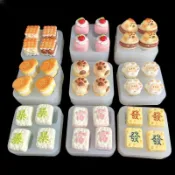 台灣發貨✨限時下殺✨模具 捏捏模具 diy 小鼻噶食玩麻將發財富暴草莓蛋糕捏捏樂迷你硅膠模具滴膠模具