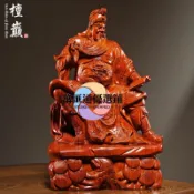 💯花梨木雕💖花梨木雕看書關公擺件實木夜讀春秋關羽像家居客廳玄關裝飾工藝品