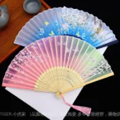 ⚡️可開發票⚡️新品古風折扇子女生中國風送學生舞蹈扇兒童漢服隨身折疊扇夏天便攜扇熱銷/熱賣