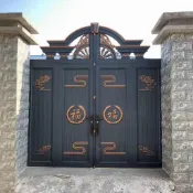 【客製化 訂金勿拍】源頭廠家直銷,202不鏽鋼烤漆中式大門農村庭院大門支持安裝測量花園門 庭院鋁合金門 庭院大門