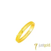 【Just Gold 鎮金店】良緣．竹夢 黃金對戒 (窄版)