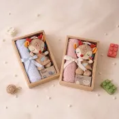 【客製多款】好眠小禮盒-洞洞毯+安撫奶嘴 +音樂鈴 滿月禮盒彌月