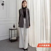 niceioi 西裝背心 翻領背心 OL穿搭 深灰色 [都會格調挺版直條紋背心外套] 女裝 5I635001