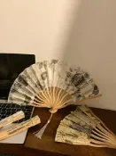 協貿國際日用品生活館 中國風折疊小扇子夏天古風隨身攜帶新中式便攜漢服旗袍布面折扇女
