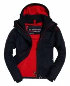 DryDog 跩狗嚴選 跩狗嚴選 極度乾燥 Superdry 男款 深藍紅 背後有線 風衣 外套 防風 刷毛內裡 三拉鍊 情侶款 WCT
