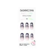 即期品【DASHING DIVA】MAGICPRESS 時尚潮流美甲片_霧藍星空(梯形款 法式貓眼)