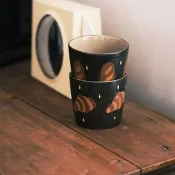 星星麵包手繪咖啡杯 / 日式復古手握杯 / 手工陶瓷水杯