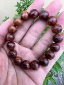 171 天然肖楠12mm重油沉水健康滿釘瘤帶閃花紫紅油手珠。💥送壓克力收藏盒。