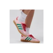 (店+)【adidas 愛迪達】ADIDAS 休閒鞋 GAZELLE INDOOR 粉綠 天鵝絨 德訓鞋 女 JI2713