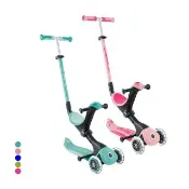 【GLOBBER 哥輪步】官方直營 法國 GO•UP 5合1酷炫版多功能滑板車(發光前輪、手推車、滑步車、學步車)