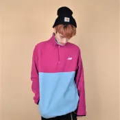 RIPNDIP  CASTANZA SPLIT HALF ZIP 拼接 拉鍊 撞色 套頭衛衣 中指貓 台灣總代理-ALL