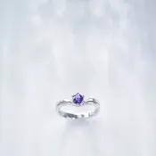 眺望星辰 | 紫色剛玉戒指/鉑金/白金 *優美純淨 | 婚戒系列