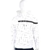 BOSS Soody 矽膠LOGO黑底線條印花白色棉質連帽運動衫 大學T(男款)