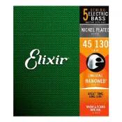 (店+)【ELIXIR】Elixir 〔 Nanoweb 五弦 電貝斯弦 〕 鎳弦 鍍膜 45-130(elixir nanoweb 5弦 電 貝斯 bass 弦)