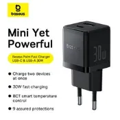 【3C驗證】倍思歐規30W快充手機充電器適用蘋果12/14閃充iPhone16迷妳充電頭快充充電器 PD 快充 QC