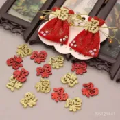 🔥臺灣24H🔥福字Diy手工配件 髮飾配件材料 閃粉春節蝴蝶結髮卡裝飾配件 TIMP