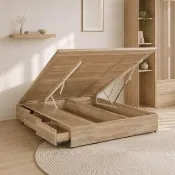【IHouse】沐森 收納抽屜+掀床床底 雙人5尺(安全桿設計)