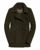 DryDog 跩狗嚴選 跩狗嚴選 極度乾燥 Superdry Pea Coat 女款 卡其 軍綠 經典軍裝 高質感 雙排扣 翻領大衣 中長版 羊毛外套