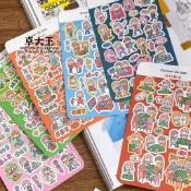 【卓大王3款】阿卓日常風貼紙 口袋貼紙 極繁手帳deco切模裝飾貼 手帳本M5本手機殼照片卡片裝飾美化
