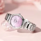 CITIZEN 星辰 限量 光動能大三針女錶 周年慶好禮 送禮首選-粉/34mm EM1220-58X