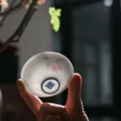 協貿國際日用品生活7館 醴陵手繪陶瓷品茗杯斗笠杯荷花單杯小茶碗薄胎茶盞功夫茶杯主人杯