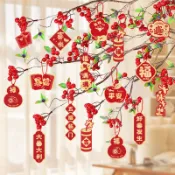 2025春節蛇年新年吊飾客廳盆栽裝飾品掛飾吊飾掛牌吊卡