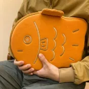 快樂一購 韓國新款筆記本包 女生可愛內袋 醜萌可愛鯛魚燒11寸ipad內袋13寸mac筆電手拿包（滿400出貨哦）