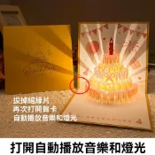 【會唱歌的賀卡🎼直接氣氛拉滿🎉】音樂燈光生日賀卡 立體賀卡 3D立體賀卡 發光賀卡 彩色祝福賀卡 生日卡片 創意賀卡