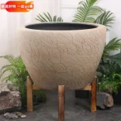 🔥開發票 大型陶瓷花盆 落地陶盆 大花盆 陶瓷盆 庭院陶甕 陶盆 循環流水陶罐 落地陶盆 花器 大水缸