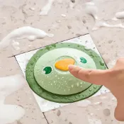 (店+)【小麥購物】可愛按壓式地漏蓋 排水孔蓋 地漏蓋 地漏 防臭地漏 排水孔 水溝蓋 水槽蓋 排水蓋 過濾器 矽膠過濾器