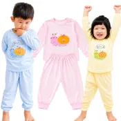 (店+)【Oluna 歐露娜】台灣製 純棉 哈哈熊 純棉薄長袖 套裝 幼童睡衣 冷氣房套裝 男童睡衣 女童睡衣 寶寶睡衣