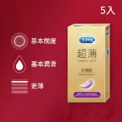 【愛合購】【Durex杜蕾斯】超薄勁潤裝保險套(5入/盒)