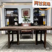 非洲黑檀實木桌腿辦公大板桌腳巖板大板桌底座臺三腳架大板支架
