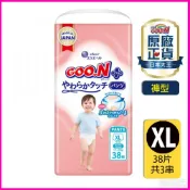(店+)【日本大王】境內版柔觸肌【褲型】紙尿布 XL38片x3串/箱  Goo.N plus  跳跳褲 尿褲  紙尿褲 好家品