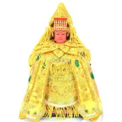媽祖 四件組 黃色款 金龍  (最新鑲玉黃龍袍+奉帽+絨毛披肩+肚兜) 超高CP組合 龍袍 神明衣 天上聖母 媽祖