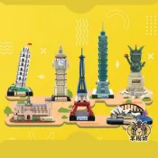 臺灣現貨 建築物 微型積木 鑽石積木 101大樓積木 101大樓 3d拚圖 101 積木 101模型 拚裝