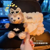 【在臺熱賣】可愛車載紙巾盒 車用面紙盒 掛式面紙盒 雪莉玫紙巾盒 衛生紙盒 車上面紙盒 衛生紙收納 可愛紙巾盒