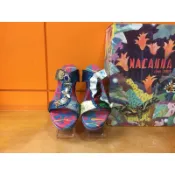 **Macanna**麥坎納專櫃~彤宮系列~克金斯特~左右混色飾花氣墊式厚底涼鞋119577
