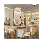 (店+)【林深家具】美髮鏡子/美髮鏡臺/鏡子/化妝鏡/美髮鏡/理髮鏡/ 理發店不銹鋼多人位鏡臺發廊專用仿大理石燙染桌帶櫃美容院化妝鏡